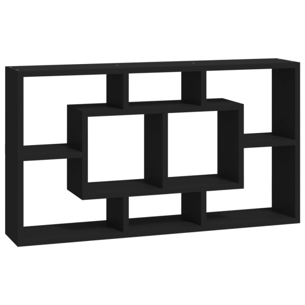Estantería de pared con 8 compartimentos negro Estantería de pared con 8 compartimentos negro