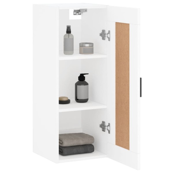 Armario de pared madera de ingeniería blanco 34,5x34x90 cm Armario de pared madera de ingeniería blanco 34,5x34x90 cm