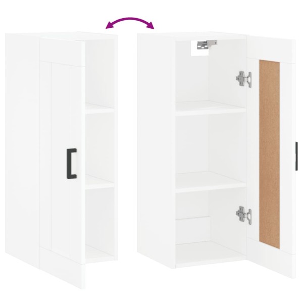 Armario de pared madera de ingeniería blanco 34,5x34x90 cm Armario de pared madera de ingeniería blanco 34,5x34x90 cm