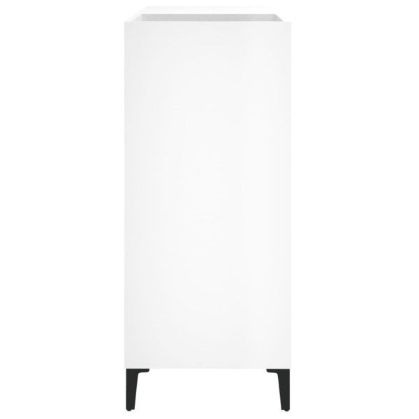 Mueble discos madera contrachapada blanco brillo 84,5x38x89 cm Mueble discos madera contrachapada blanco brillo 84,5x38x89 cm