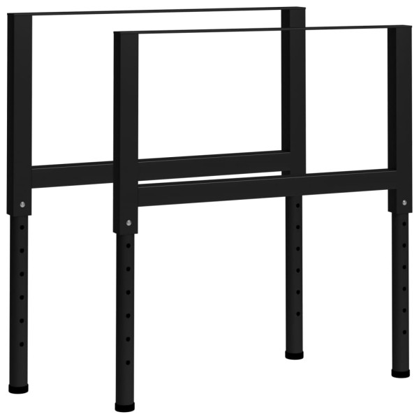 Estructura de banco de trabajo 2 uds metal 85x(69-95,5)cm negro Estructura de banco de trabajo 2 uds metal 85x(69-95,5)cm negro