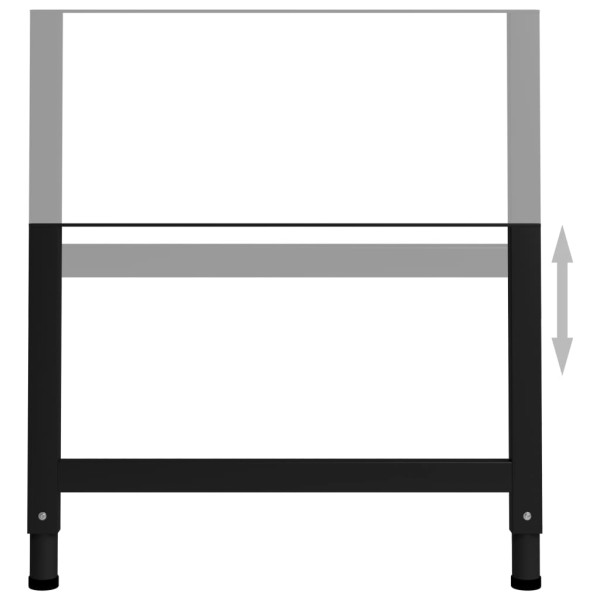 Estructura de banco de trabajo 2 uds metal 85x(69-95,5)cm negro Estructura de banco de trabajo 2 uds metal 85x(69-95,5)cm negro