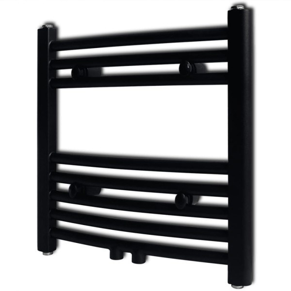 Radiador toallero de baño curvo negro 480x480 mm Radiador toallero de baño curvo negro 480x480 mm