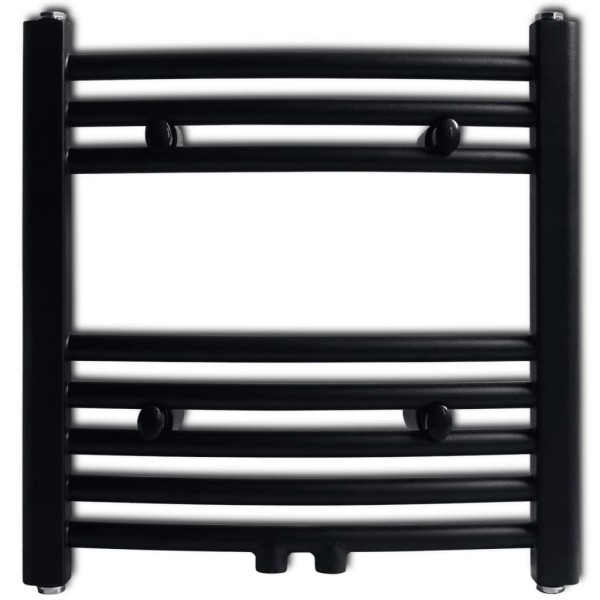 Radiador toallero de baño curvo negro 480x480 mm Radiador toallero de baño curvo negro 480x480 mm