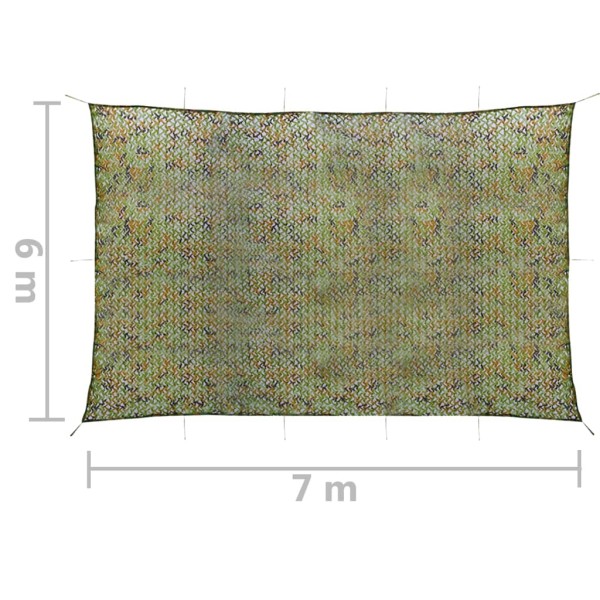 Red de camuflaje con bolsa de almacenamiento verde 6x7 m