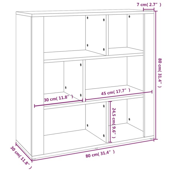 Aparador de madera contrachapada gris Sonoma 80x30x80 cm Aparador de madera contrachapada gris Sonoma 80x30x80 cm