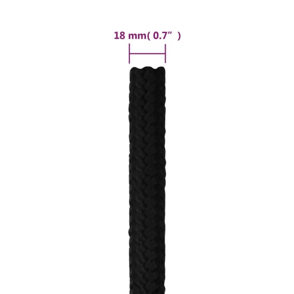 Cuerda de trabajo poliéster negro 18 mm 25 m Cuerda de trabajo poliéster negro 18 mm 25 m