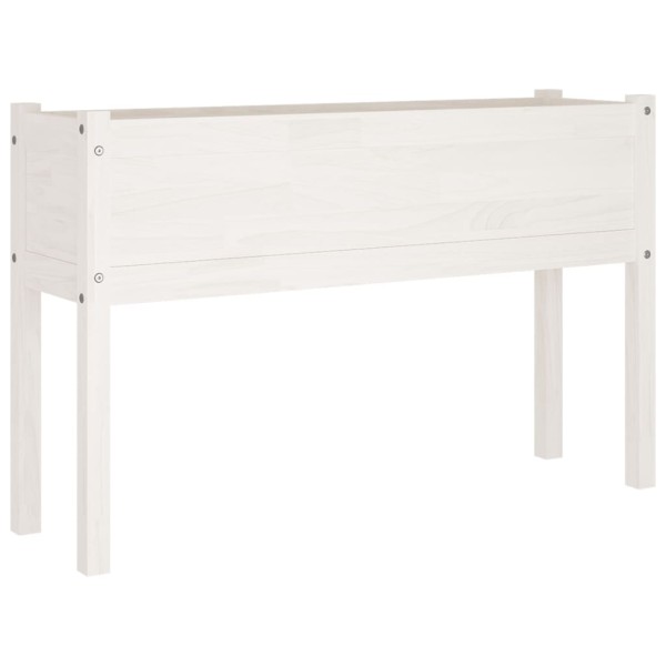 Jardineras 2 uds madera maciza de pino blanca 110x31x70 cm Jardineras 2 uds madera maciza de pino blanca 110x31x70 cm