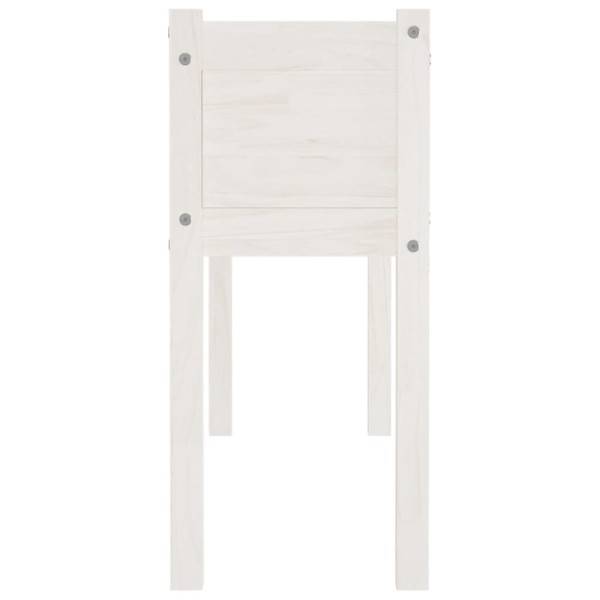 Jardineras 2 uds madera maciza de pino blanca 110x31x70 cm Jardineras 2 uds madera maciza de pino blanca 110x31x70 cm