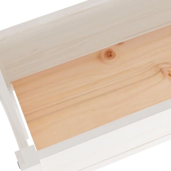 Jardineras 2 uds madera maciza de pino blanca 110x31x70 cm Jardineras 2 uds madera maciza de pino blanca 110x31x70 cm