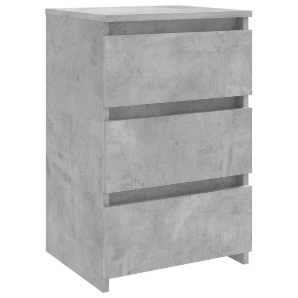 Mesita de noche madera contrachapada gris hormigón 40x35x62,5cm
