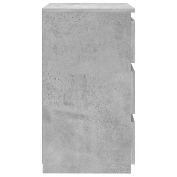 Mesita de noche madera contrachapada gris hormigón 40x35x62,5cm