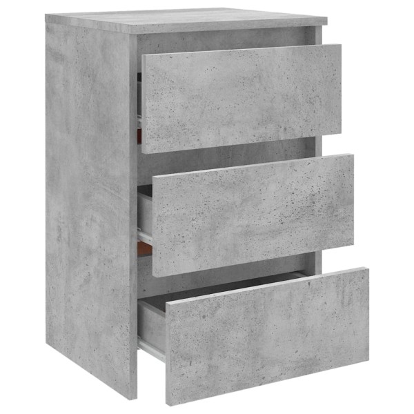 Mesita de noche madera contrachapada gris hormigón 40x35x62,5cm