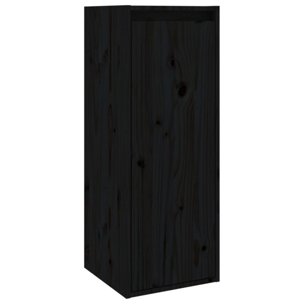 Armario de pared de madera maciza de pino negro 30x30x80 cm Armario de pared de madera maciza de pino negro 30x30x80 cm