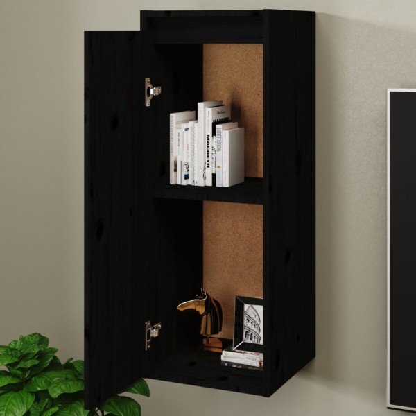 Armario de pared de madera maciza de pino negro 30x30x80 cm Armario de pared de madera maciza de pino negro 30x30x80 cm