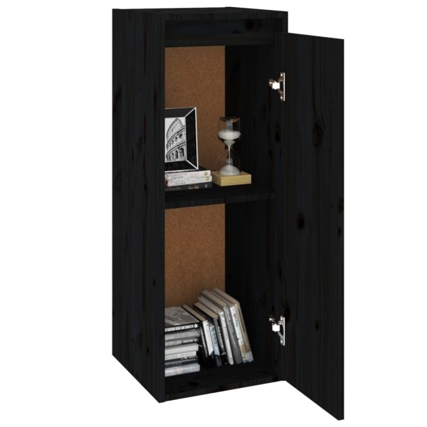 Armario de pared de madera maciza de pino negro 30x30x80 cm Armario de pared de madera maciza de pino negro 30x30x80 cm