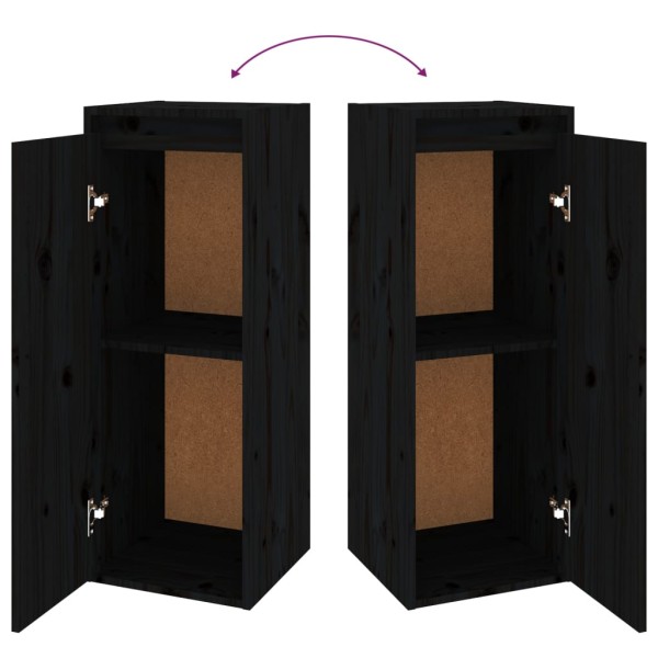 Armario de pared de madera maciza de pino negro 30x30x80 cm Armario de pared de madera maciza de pino negro 30x30x80 cm