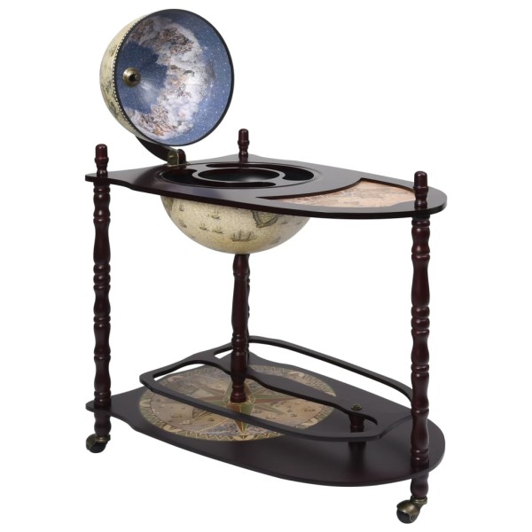 Mueble bar soporte de pie bola del mundo madera eucalipto verde Mueble bar soporte de pie bola del mundo madera eucalipto verde