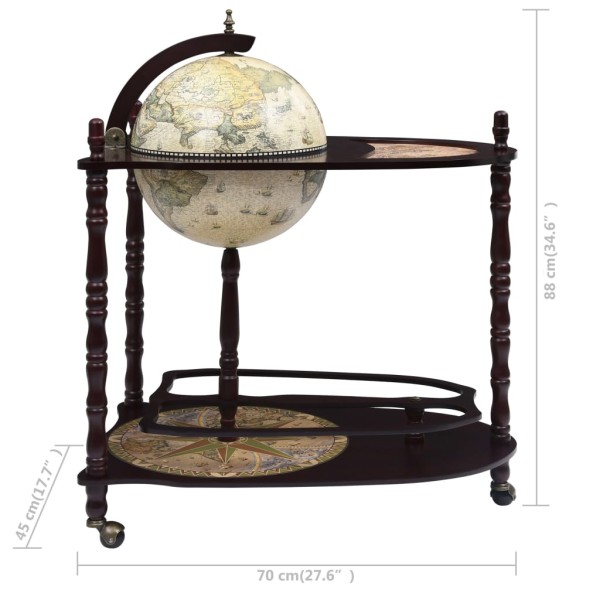 Mueble bar soporte de pie bola del mundo madera eucalipto verde Mueble bar soporte de pie bola del mundo madera eucalipto verde