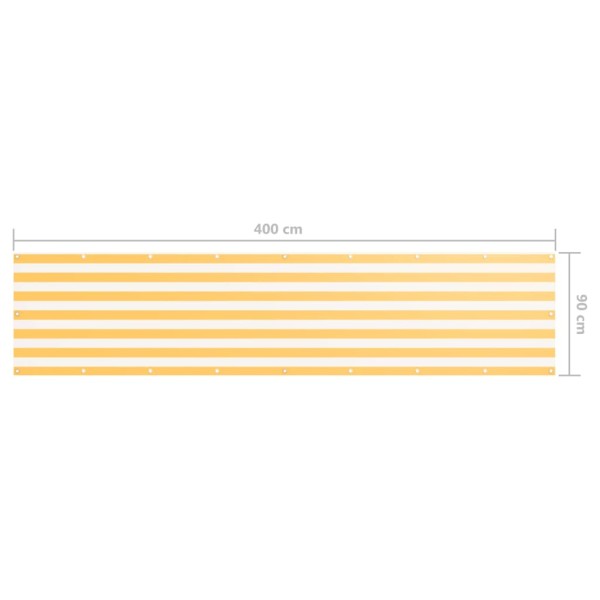 Toldo para balcón tela oxford blanco y amarillo 90x400 cm Toldo para balcón tela oxford blanco y amarillo 90x400 cm