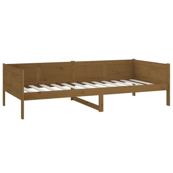 Sofá cama de madera maciza de pino marrón miel 90x190 cm Sofá cama de madera maciza de pino marrón miel 90x190 cm