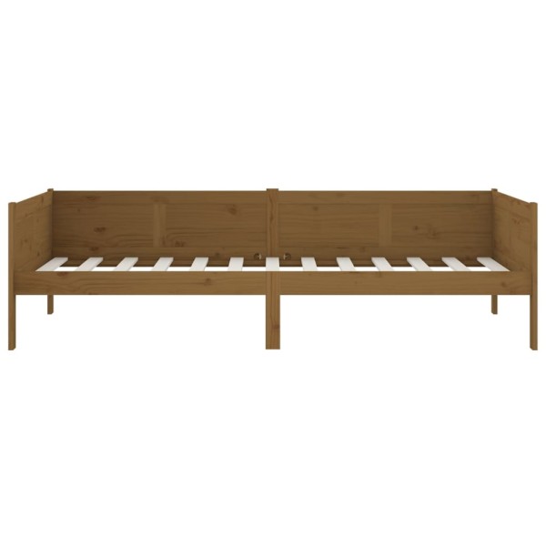Sofá cama de madera maciza de pino marrón miel 90x190 cm Sofá cama de madera maciza de pino marrón miel 90x190 cm
