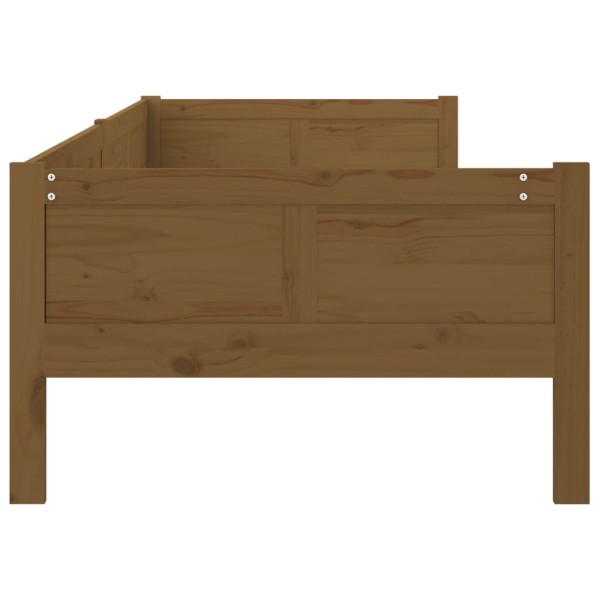 Sofá cama de madera maciza de pino marrón miel 90x190 cm Sofá cama de madera maciza de pino marrón miel 90x190 cm