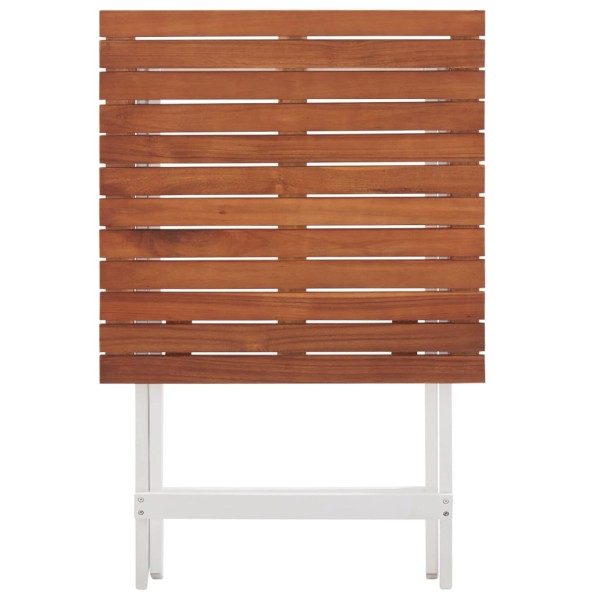Set muebles jardín 3 pzas madera maciza acacia marrón y blanco Set muebles jardín 3 pzas madera maciza acacia marrón y blanco