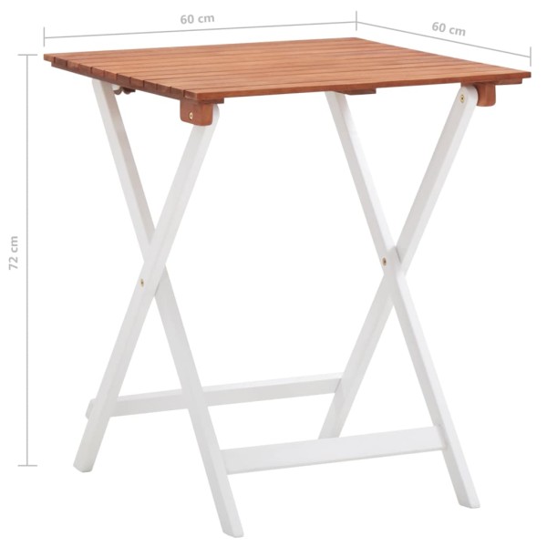 Set muebles jardín 3 pzas madera maciza acacia marrón y blanco Set muebles jardín 3 pzas madera maciza acacia marrón y blanco
