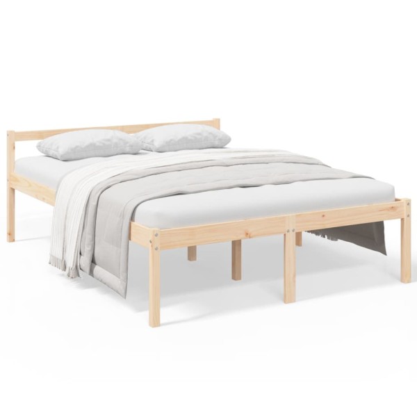 Cama para personas mayores madera maciza de pino 150x200 cm Cama para personas mayores madera maciza de pino 150x200 cm
