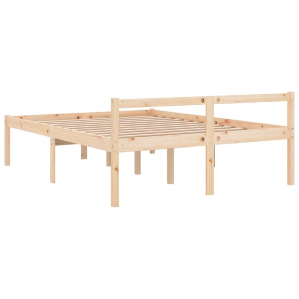 Cama para personas mayores madera maciza de pino 150x200 cm Cama para personas mayores madera maciza de pino 150x200 cm