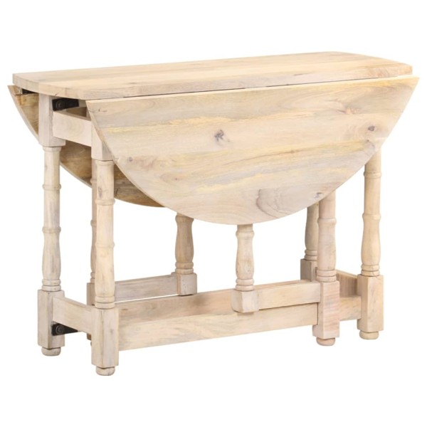 Mesa de comedor redonda de madera maciza de mango 110x76 cm Mesa de comedor redonda de madera maciza de mango 110x76 cm