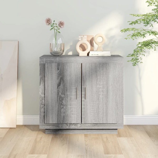 Aparador de madera contrachapada gris Sonoma 80x40x75 cm Aparador de madera contrachapada gris Sonoma 80x40x75 cm