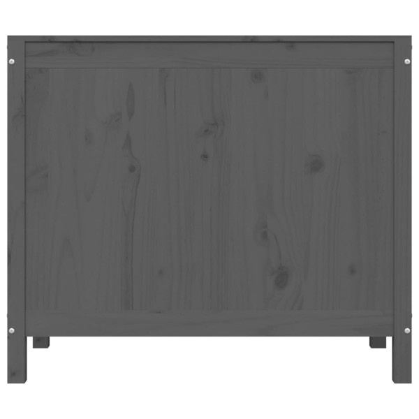 Baúl para la colada madera maciza de pino gris 88,5x44x76 cm