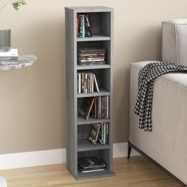 Estantería para CD madera contrachapada gris Sonoma 21x20x88 cm Estantería para CD madera contrachapada gris Sonoma 21x20x88 cm