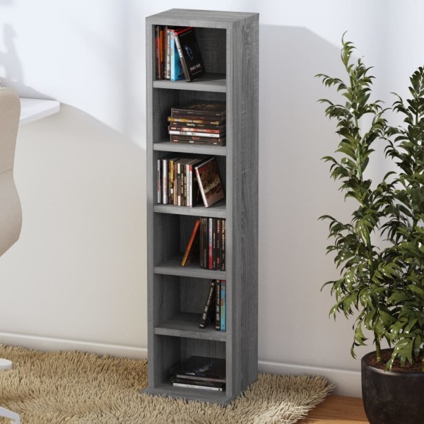Estantería para CD madera contrachapada gris Sonoma 21x20x88 cm Estantería para CD madera contrachapada gris Sonoma 21x20x88 cm