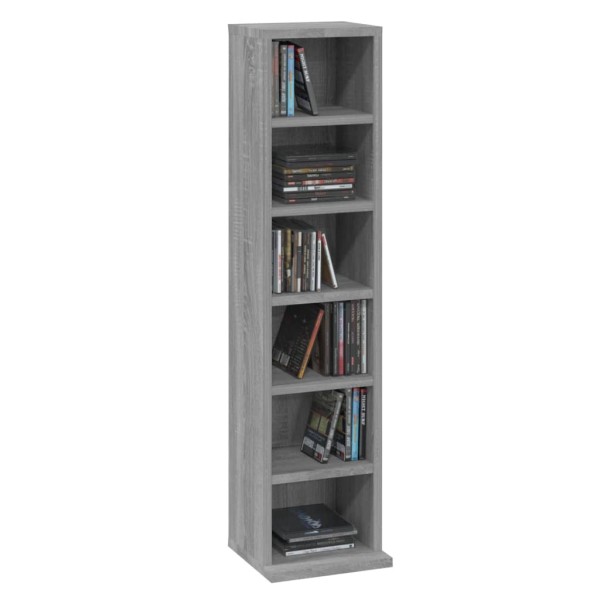 Estantería para CD madera contrachapada gris Sonoma 21x20x88 cm Estantería para CD madera contrachapada gris Sonoma 21x20x88 cm