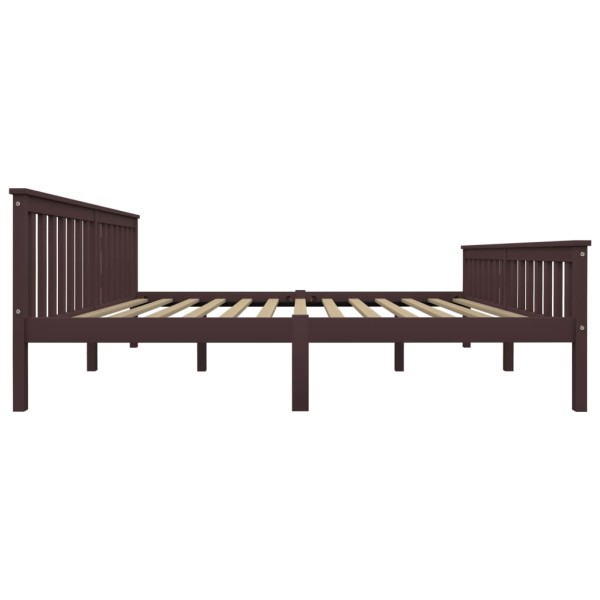Estructura de cama madera maciza pino marrón oscuro 180x200 cm Estructura de cama madera maciza pino marrón oscuro 180x200 cm