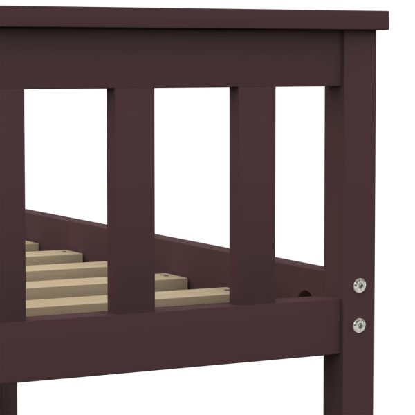 Estructura de cama madera maciza pino marrón oscuro 180x200 cm Estructura de cama madera maciza pino marrón oscuro 180x200 cm