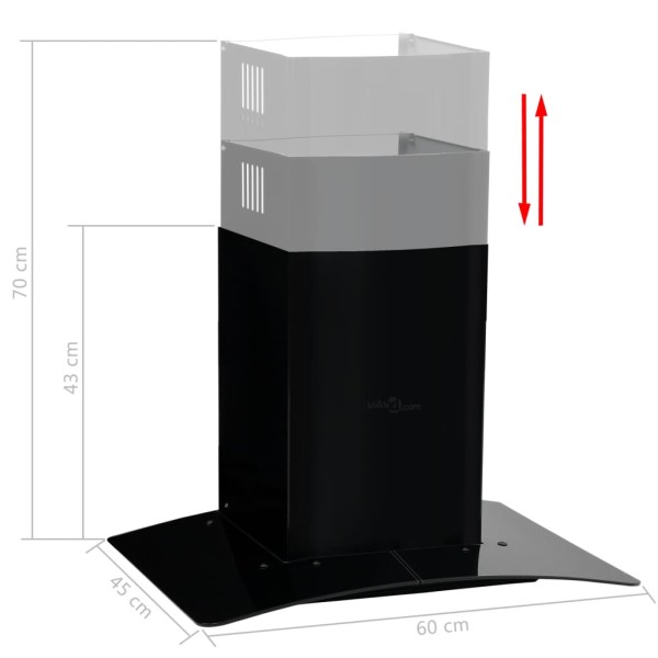 Campana extractora pared 60 cm acero inoxidable 756 m³/h negro Campana extractora pared 60 cm acero inoxidable 756 m³/h negro