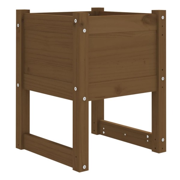Jardinera madera maciza de pino marrón miel 40x40x52,5 cm Jardinera madera maciza de pino marrón miel 40x40x52,5 cm
