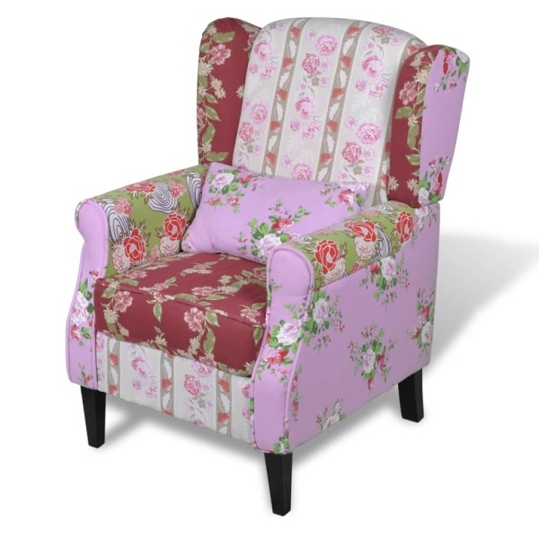 Sillón con diseño de retales de tela