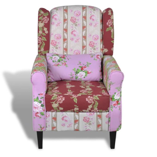 Sillón con diseño de retales de tela