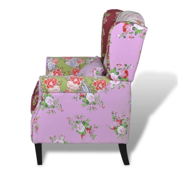 Sillón con diseño de retales de tela