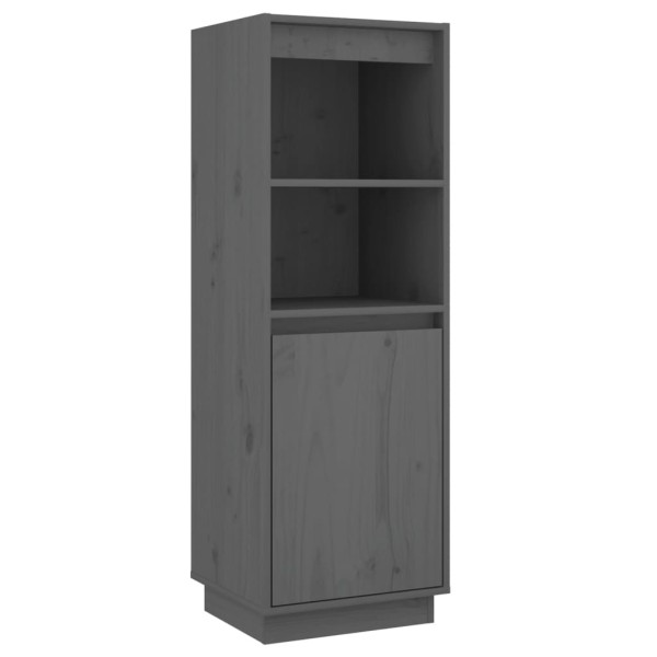 Aparador alto de madera maciza de pino gris 37x34x110 cm Aparador alto de madera maciza de pino gris 37x34x110 cm