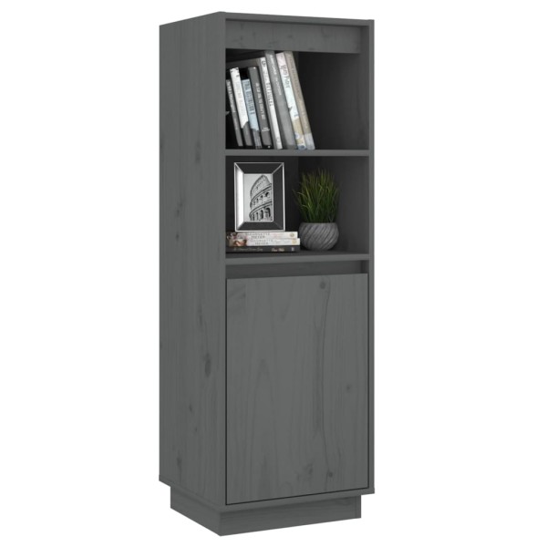 Aparador alto de madera maciza de pino gris 37x34x110 cm Aparador alto de madera maciza de pino gris 37x34x110 cm