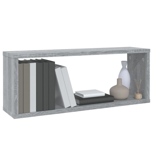 Estantes cúbicos de pared 6 uds madera gris Sonoma 60x15x23 cm Estantes cúbicos de pared 6 uds madera gris Sonoma 60x15x23 cm