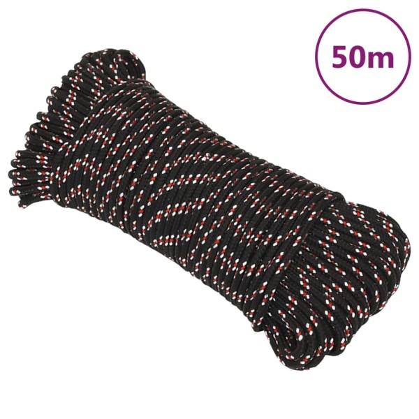 Cuerda de barco polipropileno negra 5 mm 50 m Cuerda de barco polipropileno negra 5 mm 50 m