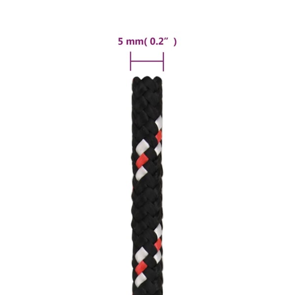 Cuerda de barco polipropileno negra 5 mm 50 m Cuerda de barco polipropileno negra 5 mm 50 m