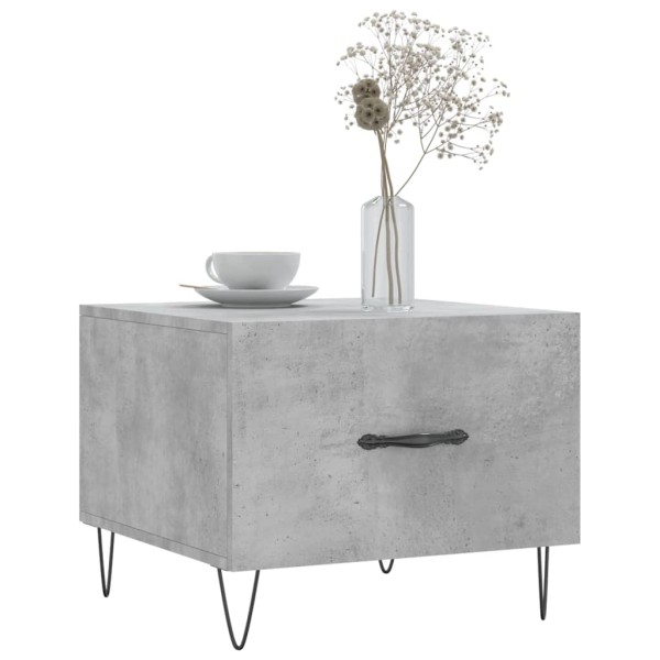 Mesa de centro 2 uds madera ingeniería gris hormigón 50x50x40cm Mesa de centro 2 uds madera ingeniería gris hormigón 50x50x40cm